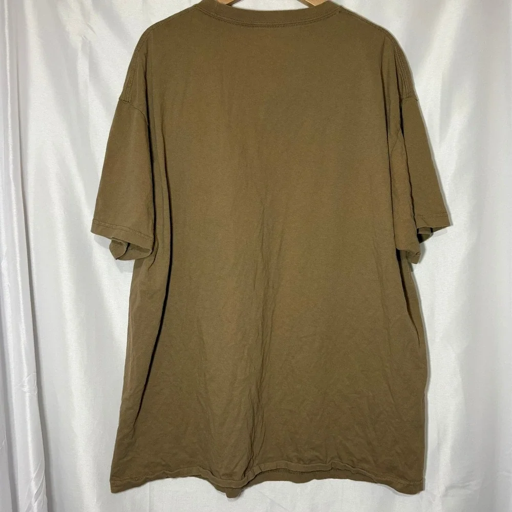 Grateful Apparel Smell The Roses Smiley Face Graphic T-Shirt‎ Brown Mens 2XL